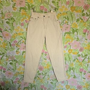 Vintage Eddie Bauer High-waisted Cream Corduroy Pants-Flaw